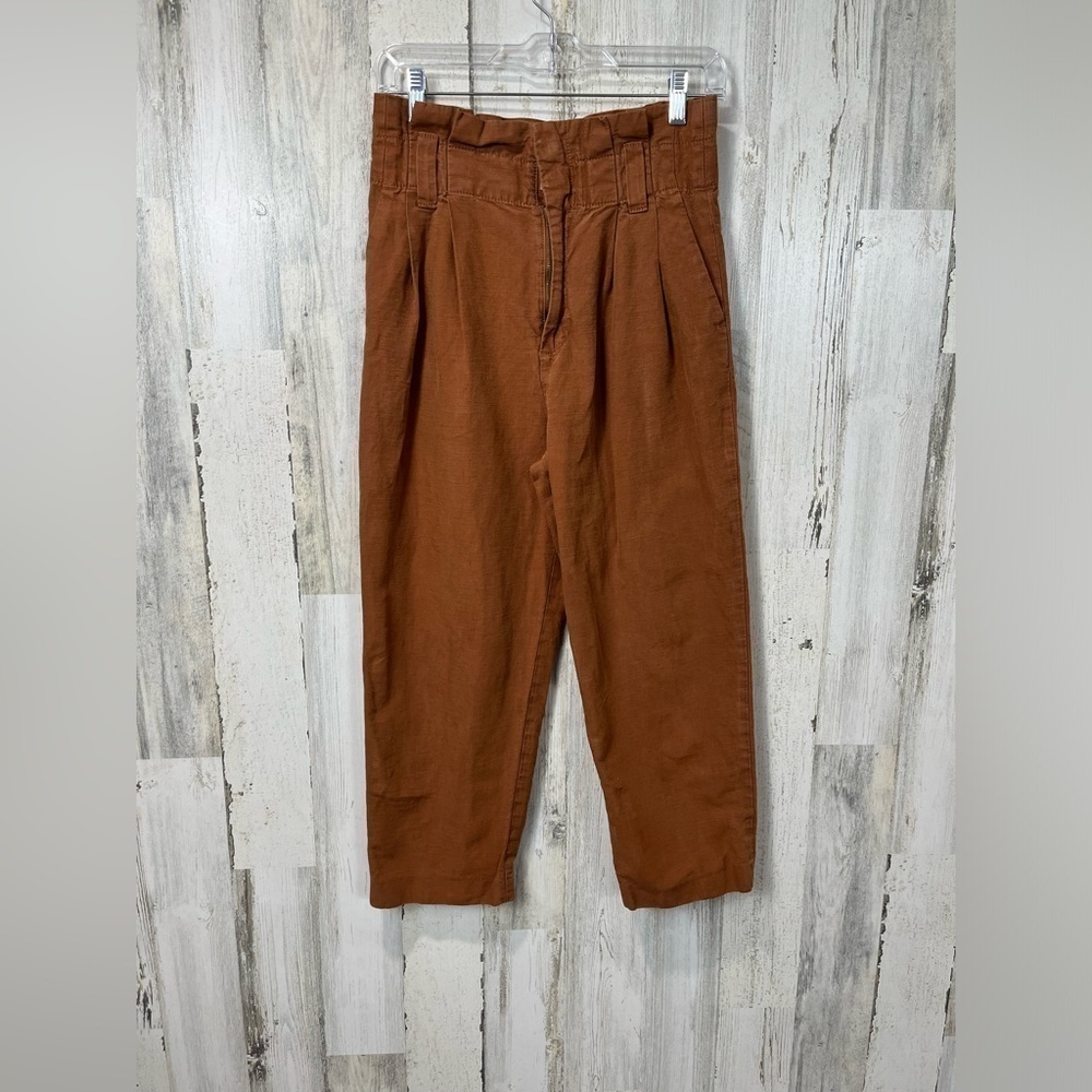 Zara faded brown pleat trouser size Xs